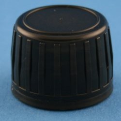 28mm Black Ribbed Tamper Evident Cap with EPE Liner